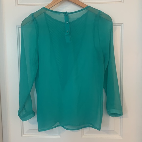 Sheer Teal Blouse with fun front - Picture 4 of 4